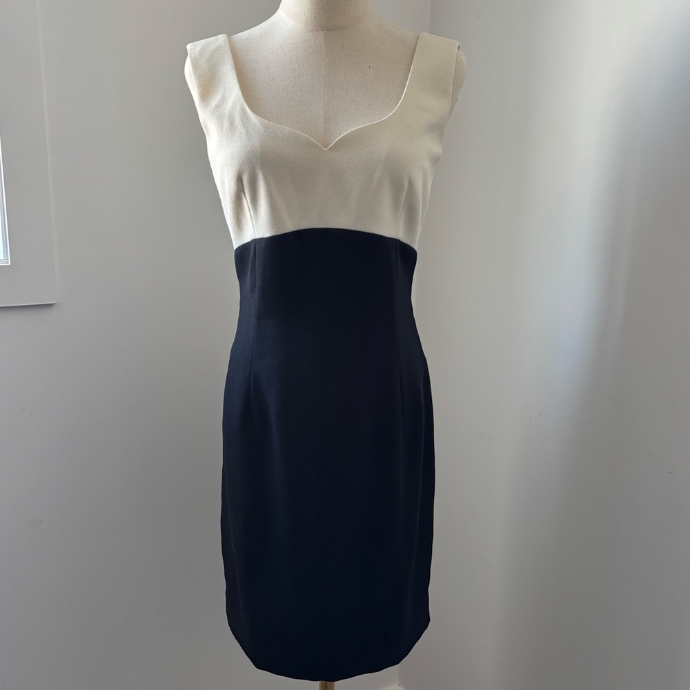 Vintage Dépèche Black & Off White Sleeveless Knee Length Dress